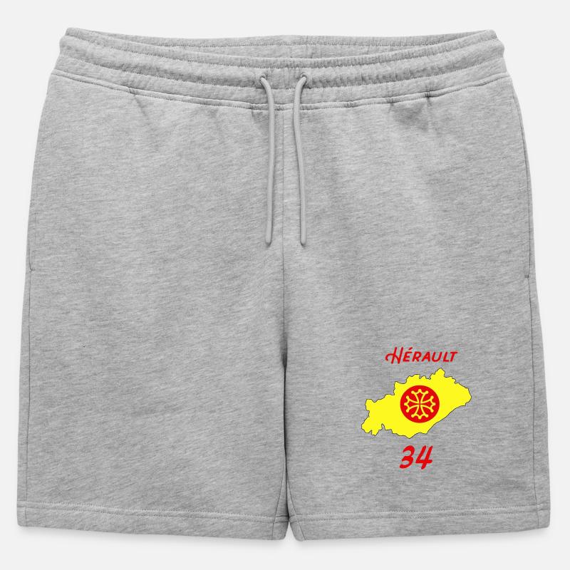 Hérault - Männer Premium Organic Sweatshorts - Grau meliert