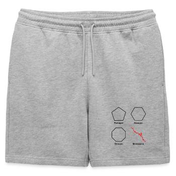 Argent, Actions, Bourse, Trading, Finance, Investisseur - Short de survêtement homme premium - gris chiné - Devant - AI Model Male 178 light (178cm)