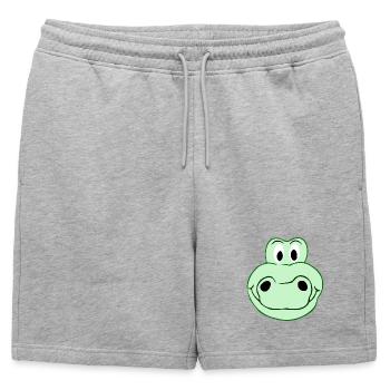 Funny crocodile - Creative illustration - Mens' Premium Organic Sweatshorts - heather grey - Front - AI Model Male 178 light (178cm)