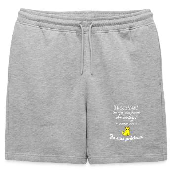 Cadeau humour chat je ne suis pas gros - Short de survêtement homme premium - gris chiné - Devant - AI Model Male 178 light (178cm)
