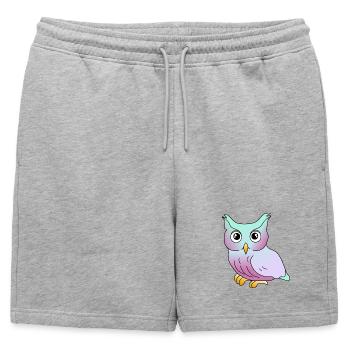 Hibou - Short de survêtement homme premium - gris chiné - Devant - AI Model Male 178 light (178cm)