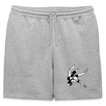 Lutteur - Short de survêtement homme premium - gris chiné - Devant - AI Model Male 178 light (178cm)