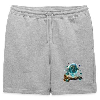 Un hippocampe mignon - Short de survêtement homme premium - gris chiné - Devant - AI Model Male 178 light (178cm)