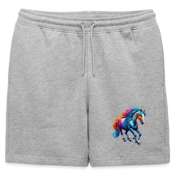 Cheval - Short de survêtement homme premium - gris chiné - Devant - AI Model Male 178 light (178cm)