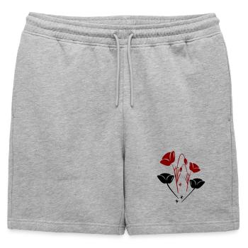Tulipes avec fourmis - Short de survêtement homme premium - gris chiné - Devant - AI Model Male 178 light (178cm)