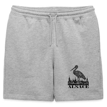 ALSACE - Short de survêtement homme premium - gris chiné - Devant - AI Model Male 178 light (178cm)
