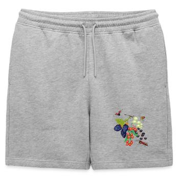 Fruits avec des insectes - Short de survêtement homme premium - gris chiné - Devant - AI Model Male 178 light (178cm)