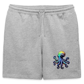 Pieuvre - Short de survêtement homme premium - gris chiné - Devant - AI Model Male 178 light (178cm)