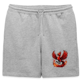 Phénix rouge - Short de survêtement homme premium - gris chiné - Devant - AI Model Male 178 light (178cm)