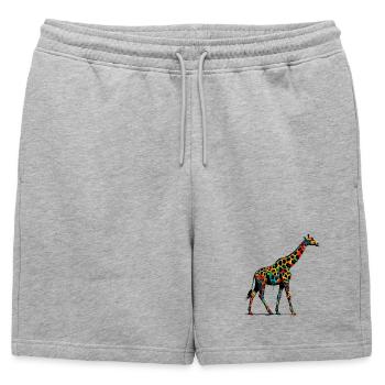 Girafe - Short de survêtement homme premium - gris chiné - Devant - AI Model Male 178 light (178cm)