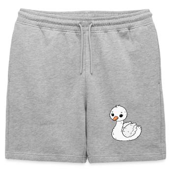 Cygne - Short de survêtement homme premium - gris chiné - Devant - AI Model Male 178 light (178cm)