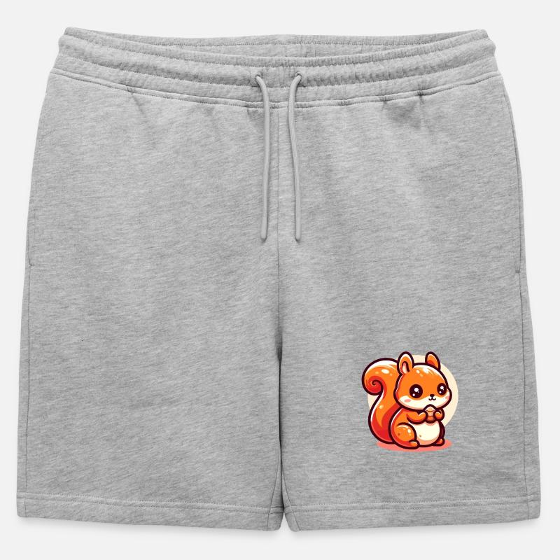 Süßes Eichhörnchen frisst einen Samen - Männer Premium Organic Sweatshorts - Grau meliert