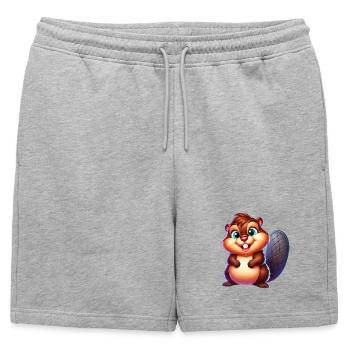 Castor - Short de survêtement homme premium - gris chiné - Devant - AI Model Male 178 light (178cm)