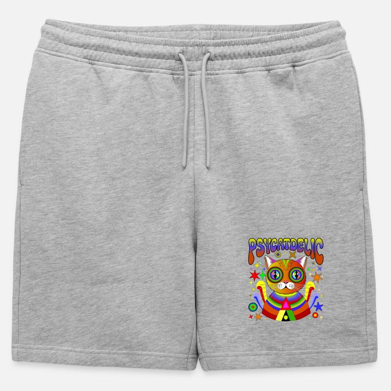 PSYCATDELIC - Mens' Premium Organic Sweatshorts - heather grey