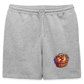Panier de Fruits Coloré et Riche - Short de survêtement homme premium - gris chiné - Devant - AI Model Male 178 light (178cm)