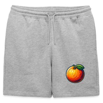 Orange Illustrée Colorée - Short de survêtement homme premium - gris chiné - Devant - AI Model Male 178 light (178cm)