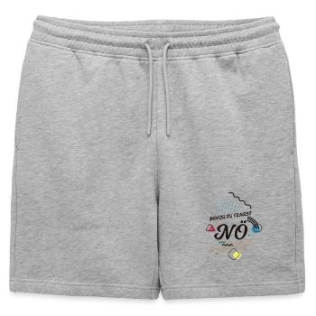 Avant de demander : NON - non contre ça - Short de survêtement homme premium - gris chiné - Devant - AI Model Male 178 light (178cm)