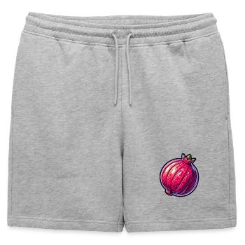 Illustration de grenade hyper-réaliste vibrante - Short de survêtement homme premium - gris chiné - Devant - AI Model Male 178 light (178cm)