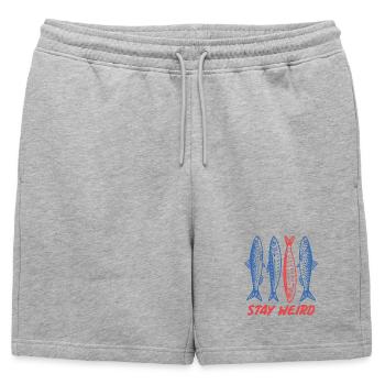 Les sardines restent bizarres - Short de survêtement homme premium - gris chiné - Devant - AI Model Male 178 light (178cm)