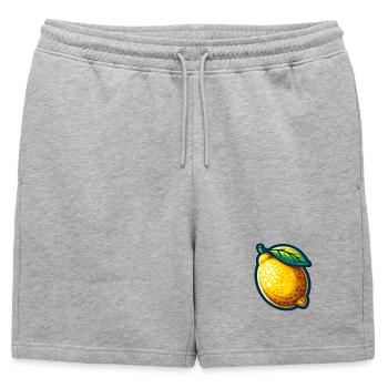Citron Vibrant - Short de survêtement homme premium - gris chiné - Devant - AI Model Male 178 light (178cm)