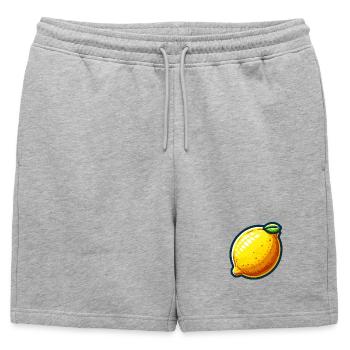 Citron Joyful Cartoon Jaune - Short de survêtement homme premium - gris chiné - Devant - AI Model Male 178 light (178cm)