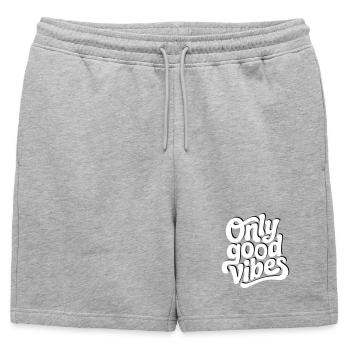 Conception de lettrage à la main Positive Vibes - Short de survêtement homme premium - gris chiné - Devant - AI Model Male 178 light (178cm)