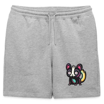 Skunk Halloween Comic Funny - Mens' Premium Organic Sweatshorts - heather grey - Front - AI Model Male 178 light (178cm)