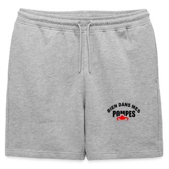 Bien dans mes Pompes - Short de survêtement homme premium - gris chiné - Devant - AI Model Male 178 light (178cm)