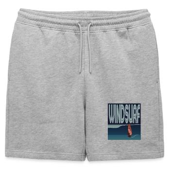 Véliplanchiste dans la vague - Short de survêtement homme premium - gris chiné - Devant - AI Model Male 178 light (178cm)