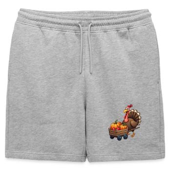 Thanksgiving Drôle Dinde de Thanksgiving - Short de survêtement homme premium - gris chiné - Devant - AI Model Male 178 light (178cm)