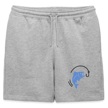 Pêche au poisson sur hameçon logo - Short de survêtement homme premium - gris chiné - Devant - AI Model Male 178 light (178cm)
