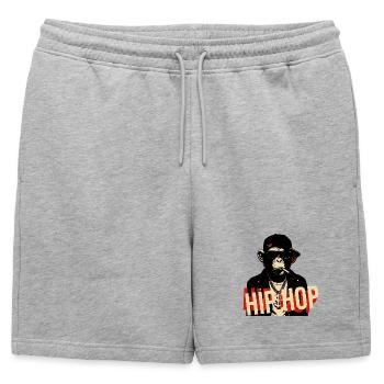 Icône du Hip Hop Chimpanzé Bling - Short de survêtement homme premium - gris chiné - Devant - AI Model Male 178 light (178cm)