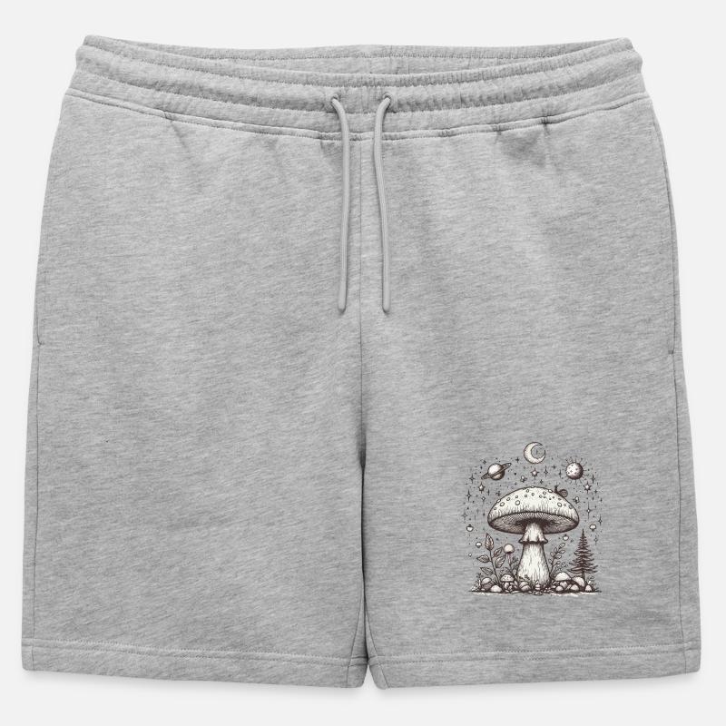 Toadstool Mushroom Psilo - Mens' Premium Organic Sweatshorts - heather grey