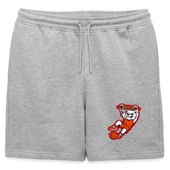 Bulldog Basketball Dunk Mascot - Mens' Premium Organic Sweatshorts - heather grey - Front - AI Model Male 178 light (178cm)