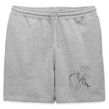 Carte nautique, carte météorologique, carte de la voie navigable, Tons - Short de survêtement homme premium - gris chiné - Devant - AI Model Male 178 light (178cm)