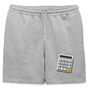 Calculatrice de costumes de carnaval Professeur de maths - Short de survêtement homme premium - gris chiné - Devant - AI Model Male 178 light (178cm)