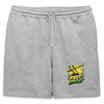 Grenouille avec médaille d’or - Short de survêtement homme premium - gris chiné - Devant - AI Model Male 178 light (178cm)