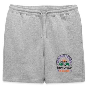 Montagnes - L’aventure appelle - Short de survêtement homme premium - gris chiné - Devant - AI Model Male 178 light (178cm)