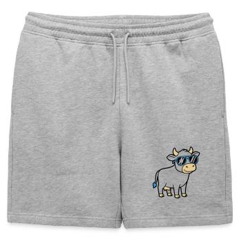 Cool Cow Sunglasses Casual Vector - Mens' Premium Organic Sweatshorts - heather grey - Front - AI Model Male 178 light (178cm)