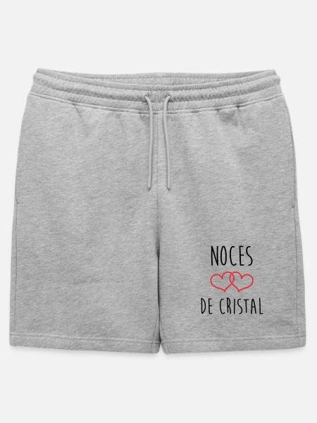 Crystal Wedding 15 Years of Marriage - Mens' Premium Organic Sweatshorts - heather grey
