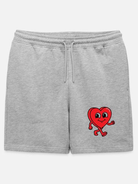 Walking Heart - Mens' Premium Organic Sweatshorts - heather grey