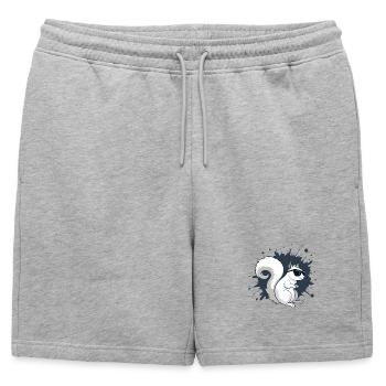 Écureuil blanc chic avec lunettes noires - Short de survêtement homme premium - gris chiné - Devant - AI Model Male 178 light (178cm)