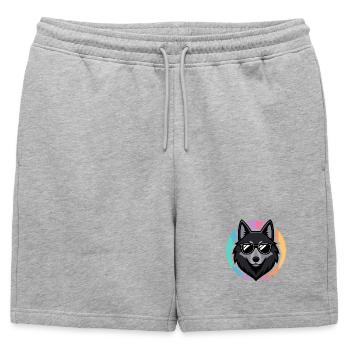 Wolf chic sunglasses - Mens' Premium Organic Sweatshorts - heather grey - Front - AI Model Male 178 light (178cm)