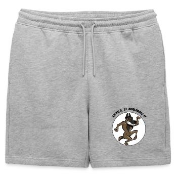Extra, le malinois ! - Short de survêtement homme premium - gris chiné - Devant - AI Model Male 178 light (178cm)