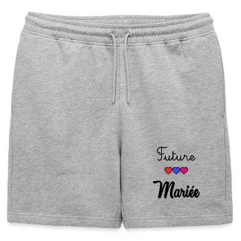 FUTURE MARIEE. JE PEUX PAS. MARIE. FUTUR MARIE - Short de survêtement homme premium - gris chiné - Devant - AI Model Male 178 light (178cm)