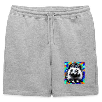 hérisson - Short de survêtement homme premium - gris chiné - Devant - AI Model Male 178 light (178cm)