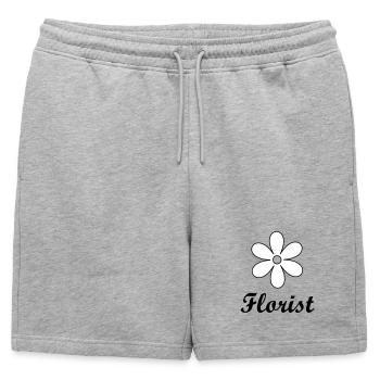 Artisan fleuriste logo floral épuré - Short de survêtement homme premium - gris chiné - Devant - AI Model Male 178 light (178cm)