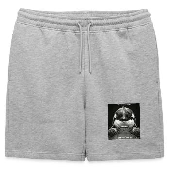 Fish Flashed - Short de survêtement homme premium - gris chiné - Devant - AI Model Male 178 light (178cm)