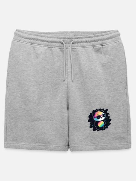Panda Rainbow Galaxy Cool Glasses - Mens' Premium Organic Sweatshorts - heather grey