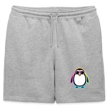 Pingouin Néon Lunettes - Short de survêtement homme premium - gris chiné - Devant - AI Model Male 178 light (178cm)